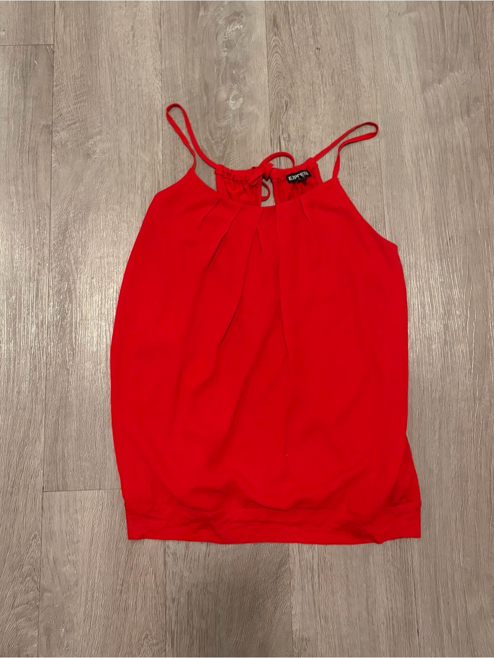 Express Red Spaghetti Strap Keyhole Tank